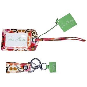 Retired NWT VERA BRADLEY 2 Piece Set Folkloric Loop Keychain & Luggage Tag
